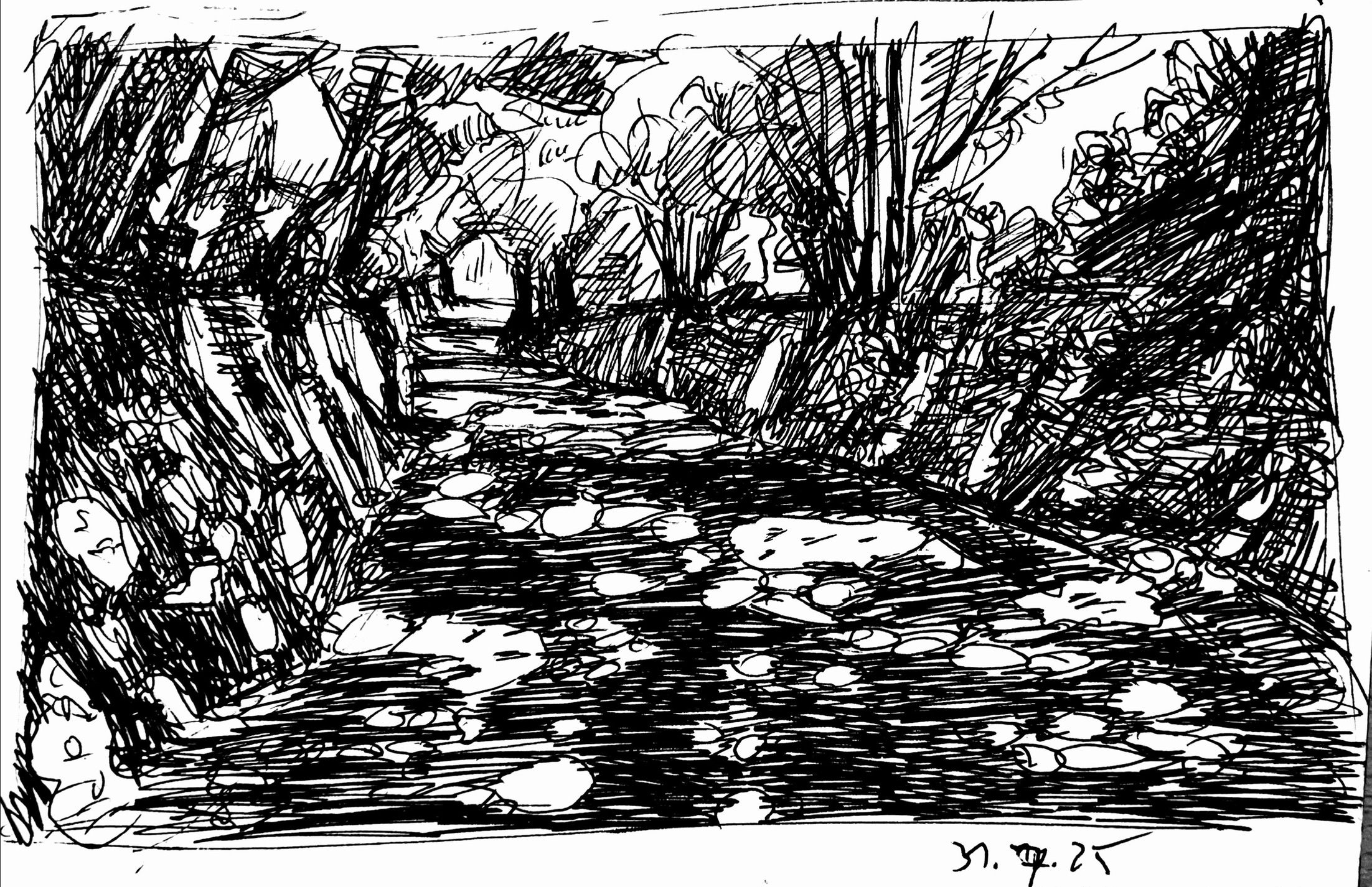 Normandie - Straße im Schatten